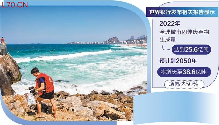 图为志愿者在巴西里约热内卢科帕卡巴纳海滩上捡拾垃圾。新华社记者 王天聪摄